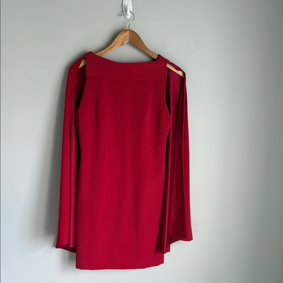 Alice & Olivia Neely Cape-Back Crepe Mini Dress 8 - Picture 2 of 11